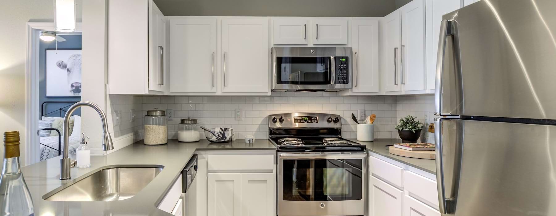 Well-lit kitchen with ample counter space